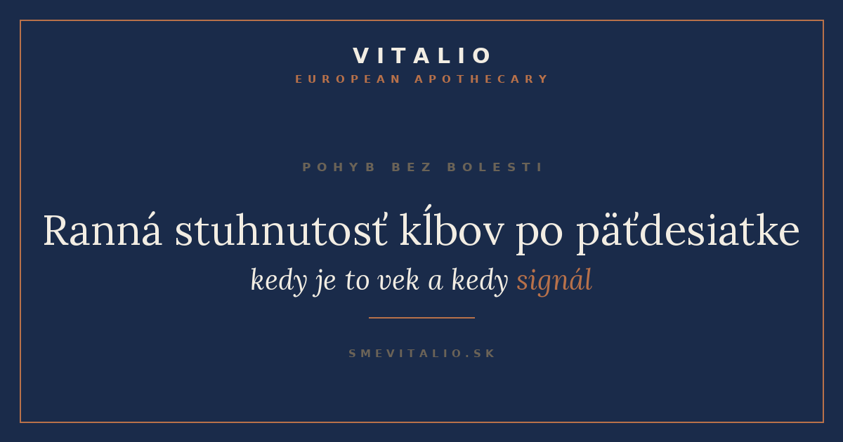 Ranná stuhnutosť kĺbov po päťdesiatke – titulná grafika Sme Vitalio