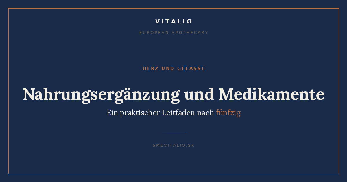 Nahrungsergänzung und Medikamente – Sme Vitalio Titelbild