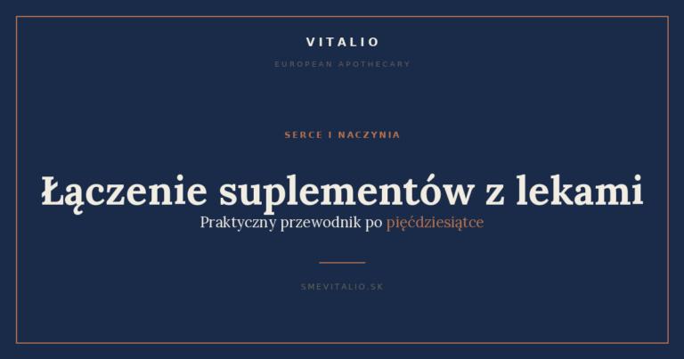 Łączenie suplementów z lekami – grafika okładkowa Sme Vitalio