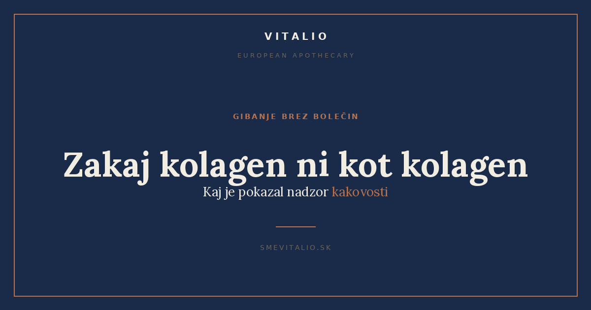Zakaj kolagen ni kot kolagen