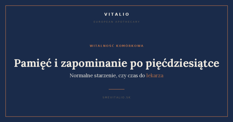Pamięć i zapominanie po pięćdziesiątce – grafika okładkowa Sme Vitalio
